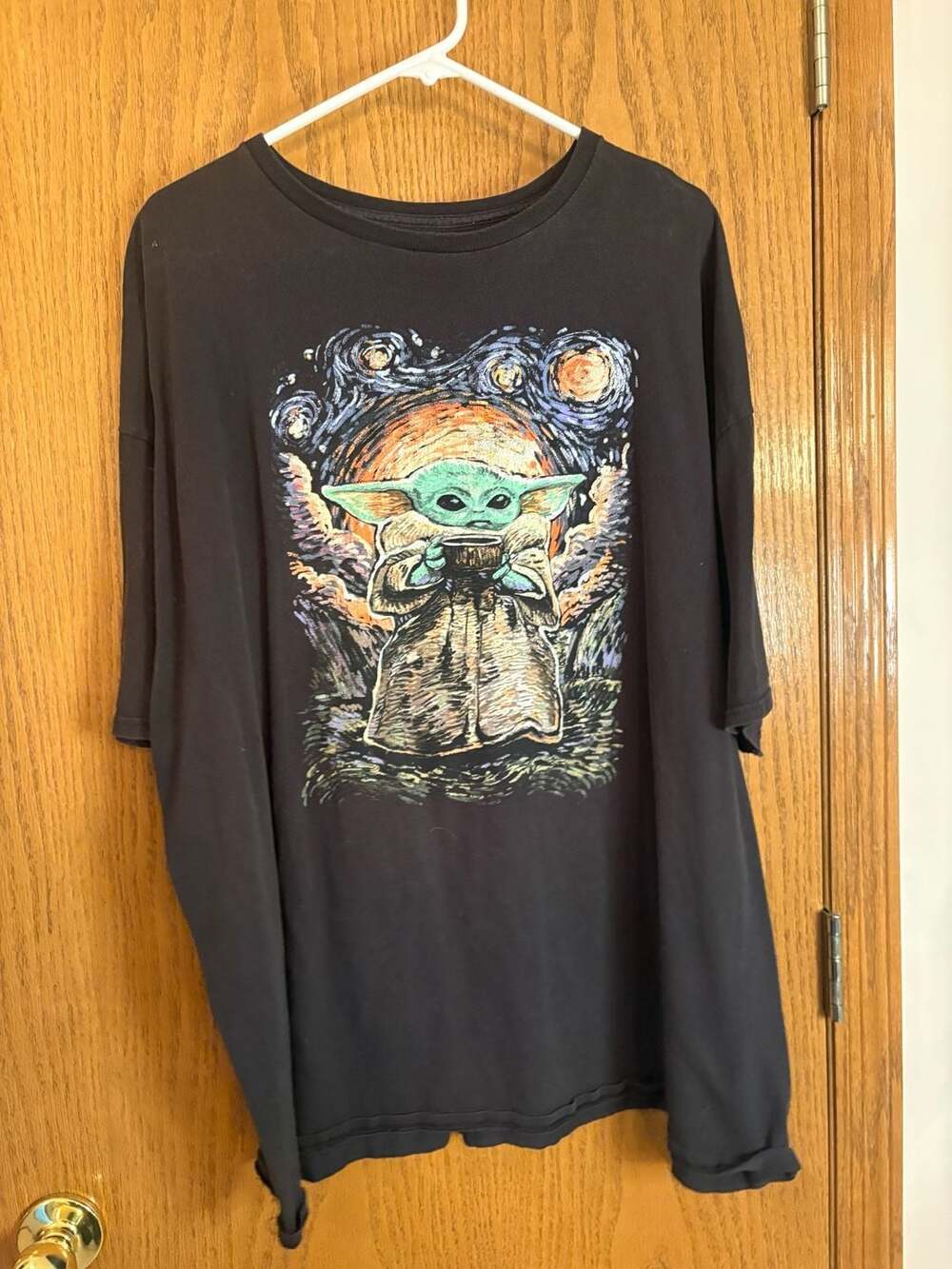 Star Wars The Mandalorian Grogu Starry Night T-Shirt Size 3XL